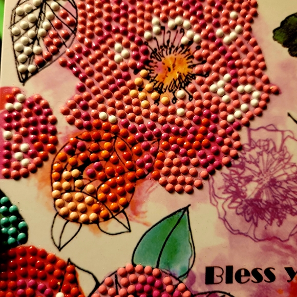 Bless You Flower Card Floral Pink Red Yellow White - Picture 3 of 6